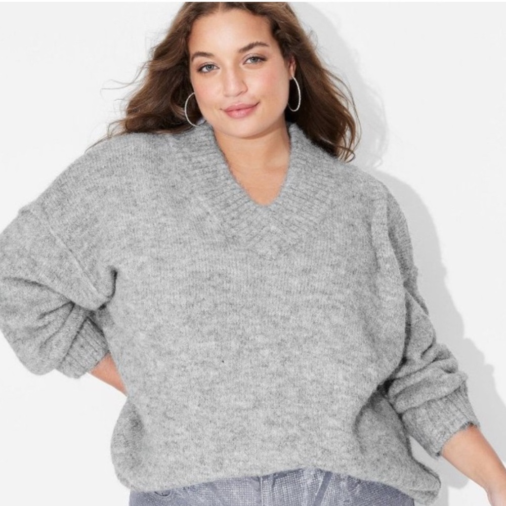 NWT Wild Fable Cozy Oversized V-neck Sweater